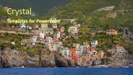  Presentation with italy - PPT layouts consisting of riomaggiore-in-cinque-terre-italy background and a tawny brown colored foreground