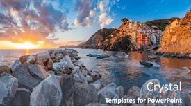 Presentation with vietnam culture popular tourist destination - PPT layouts having riomaggiore-in-cinque-terre-italy background and a gray colored foreground