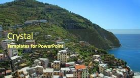  Presentation with italy - Presentation theme consisting of riomaggiore-italy-cinque-terre background and a tawny brown colored foreground