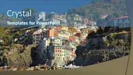  Presentation with italy - Presentation enhanced with riomaggiore-italy-cinque-terre background and a ocean colored foreground