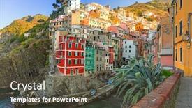  Presentation with coast - PPT layouts with the coast of liguria background and a tawny brown colored foreground
