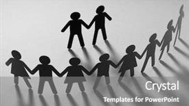  Presentation with riot - Audience pleasing slide set consisting of riot - black paper figure of male backdrop and a gray colored foreground