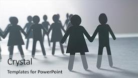  Presentation with riot - Beautiful slide set featuring riot - black paper figure backdrop and a light gray colored foreground