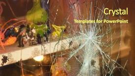  Presentation with riot - Slides with riot - broken shop window with color background and a tawny brown colored foreground