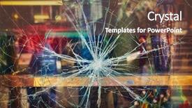  Presentation with riot - Audience pleasing theme consisting of riot - broken shop window with color backdrop and a tawny brown colored foreground