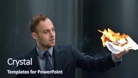  Presentation with riot - Presentation theme enhanced with riot - businessman burns paper contract background and a wine colored foreground