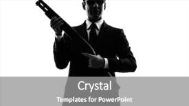  Presentation with riot - Amazing presentation design having riot - one caucasian killer man backdrop and a gray colored foreground