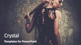  Presentation with riot - Colorful slide deck enhanced with riot - punk girl behind broken glass backdrop and a dark gray colored foreground