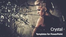  Presentation with riot - Audience pleasing slides consisting of riot - punk girl behind broken glass backdrop and a dark gray colored foreground