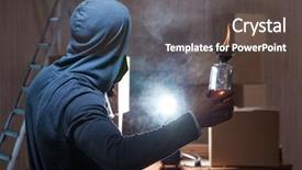  Presentation with riot - Amazing PPT theme having riot - rebel with molotov cocktail backdrop and a tawny brown colored foreground