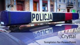  Presentation with riot - Audience pleasing slide set consisting of riot - roof lights of polish police backdrop and a light blue colored foreground