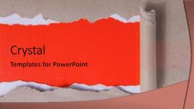  Presentation with rip paper - PPT theme with rip red paper and white background and a red colored foreground