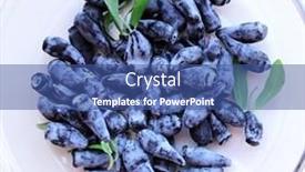  Presentation with glass - PPT layouts enhanced with ripe-and-juicy-honeysuckle-berries background and a ocean colored foreground