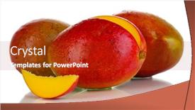  Presentation with mango - Amazing presentation theme having ripe-appetizing-mango-isolated backdrop and a crimson colored foreground