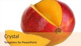  Presentation with mango - Cool new PPT layouts with appetizing mango isolated on white backdrop and a yellow colored foreground