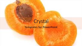  Presentation with apricot - Cool new presentation design with ripe apricot fruit isolated on white background backdrop and a gold colored foreground