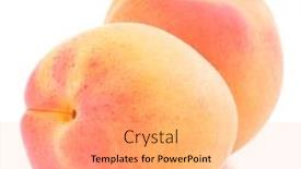 Presentation with apricot - Theme featuring ripe apricot fruit isolated on white background cutout background and a coral colored foreground