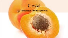  Presentation with apricot - Theme featuring ripe apricot in closeup background and a yellow colored foreground