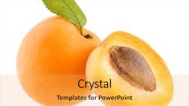  Presentation with apricot - Theme enhanced with ripe apricot isolated on white background and a yellow colored foreground