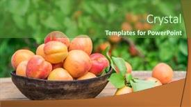  Presentation with apricot - Theme having ripe-apricots-in-the-wooden background and a tawny brown colored foreground