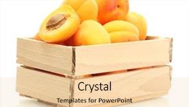  Presentation with think outside the box graphics - Cool new PPT theme with ripe apricots in wooden box backdrop and a  colored foreground