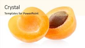  Presentation with apricot - Presentation featuring ripe apricots isolated on white background and a blonde colored foreground