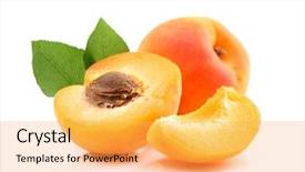  Presentation with apricot - Presentation theme enhanced with ripe apricots with slice background and a yellow colored foreground