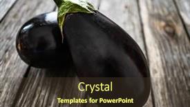  Presentation with wooden - Slides having ripe-aubergine-on-wooden-table background and a tawny brown colored foreground