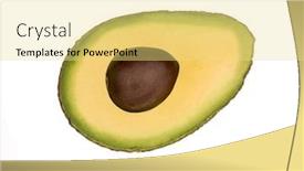  Presentation with avocado - Amazing PPT theme having ripe-avocado-cut-in-half backdrop and a yellow colored foreground