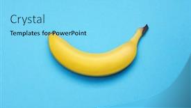  Presentation with banana - Presentation theme with ripe-banana-on-blue-background background and a arctic colored foreground