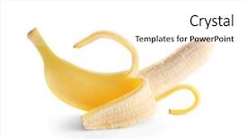  Presentation with banana - Slide set consisting of ripe banana on white background background and a white colored foreground