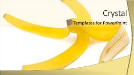  Presentation with banana - Presentation design featuring ripe banana peel isolated background and a blonde colored foreground