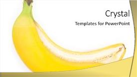  Presentation with banana - Beautiful PPT theme featuring ripe bananas isolated on white backdrop and a white colored foreground
