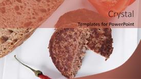  Presentation with meat beef - Cool new slide set with ripe-beef-meat-hamburger backdrop and a  colored foreground