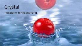  Presentation with cranberry juice - Colorful presentation theme enhanced with ripe berry cranberry falling backdrop and a light blue colored foreground