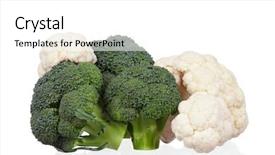  Presentation with cauliflower - Slide deck enhanced with ripe broccoli piece and cauliflower background and a white colored foreground