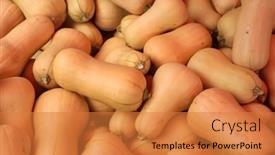  Presentation with vegetables - Presentation design with ripe-butternut-squash-vegetables background and a gold colored foreground