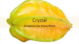  Presentation with fruit - Amazing slides having ripe carambola fruit averrhoa carambola isolated on a white background backdrop and a yellow colored foreground