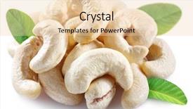  Presentation with nut - PPT layouts consisting of ripe cashew nuts with leaves background and a lemonade colored foreground