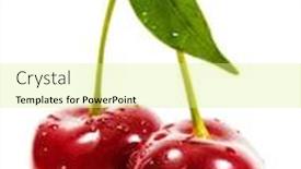  Presentation with background - Colorful presentation design enhanced with ripe cherries isolated on a white background backdrop and a blonde colored foreground