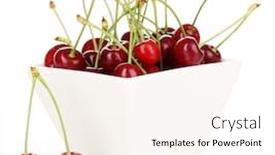  Presentation with berries - Presentation design featuring ripe-cherry-berries-isolated background and a cream colored foreground