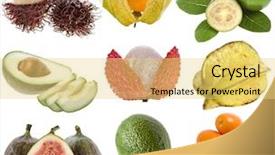  Presentation with guava fruits - Presentation having ripe exotic fresh fruits background and a yellow colored foreground