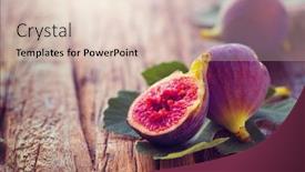  Presentation with food label - Theme having ripe-fig-fruits-with-leaf background and a lemonade colored foreground