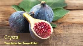  Presentation with food label - Presentation having ripe-fig-fruits-with-leaf background and a tawny brown colored foreground
