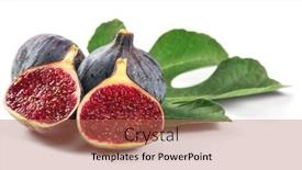  Presentation with food label - Presentation theme featuring ripe-fig-fruits-with-leaf background and a coral colored foreground