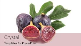  Presentation with food label - Presentation theme consisting of ripe-fig-fruits-with-leaf background and a red colored foreground