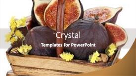  Presentation with ripe golden potato on white - Slide deck with ripe-figs-in-basket-isolated background and a tawny brown colored foreground