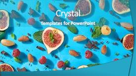  Presentation with natural ingredients - Slides featuring ripe figs nuts chocolate background and a teal colored foreground