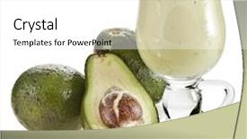  Presentation with fresh avocado - Colorful theme enhanced with ripe fresh avocado smoothie isolated on white background backdrop and a white colored foreground