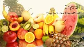  Presentation with food - Amazing PPT layouts having ripe fresh fruit wholesome food backdrop and a blonde colored foreground